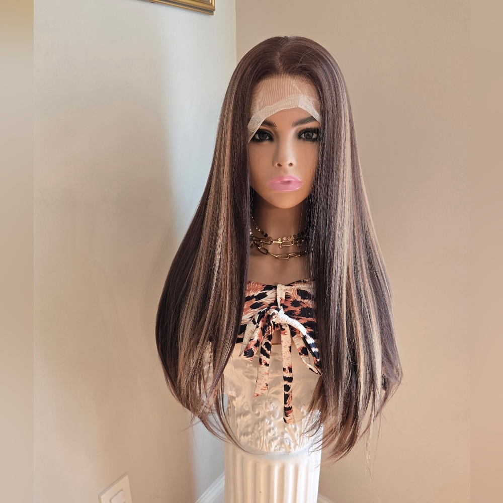 Stylish Long Brown Lace Front Wig